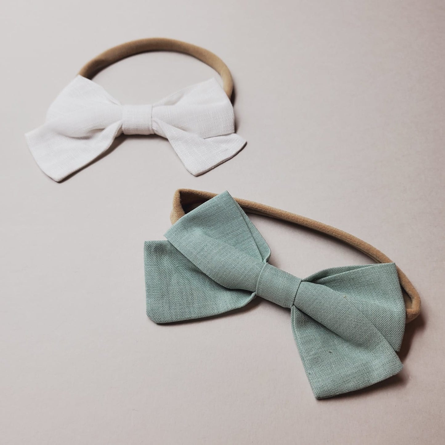 Linen Bow Headband (2 piece set)