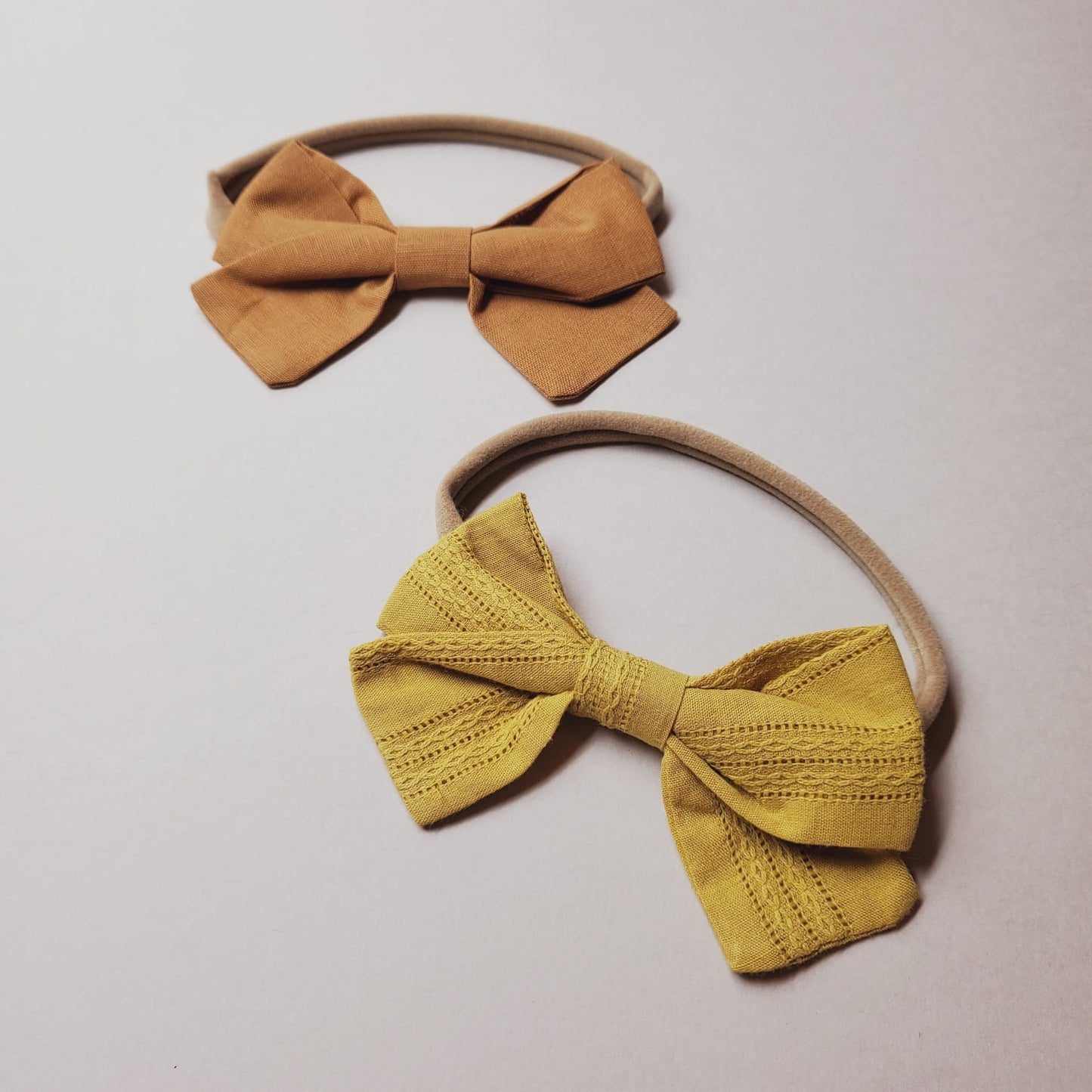 Linen Bow Headband (2 piece set)