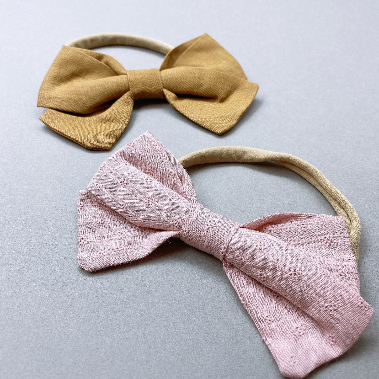 Linen Bow Headband (2 piece set)