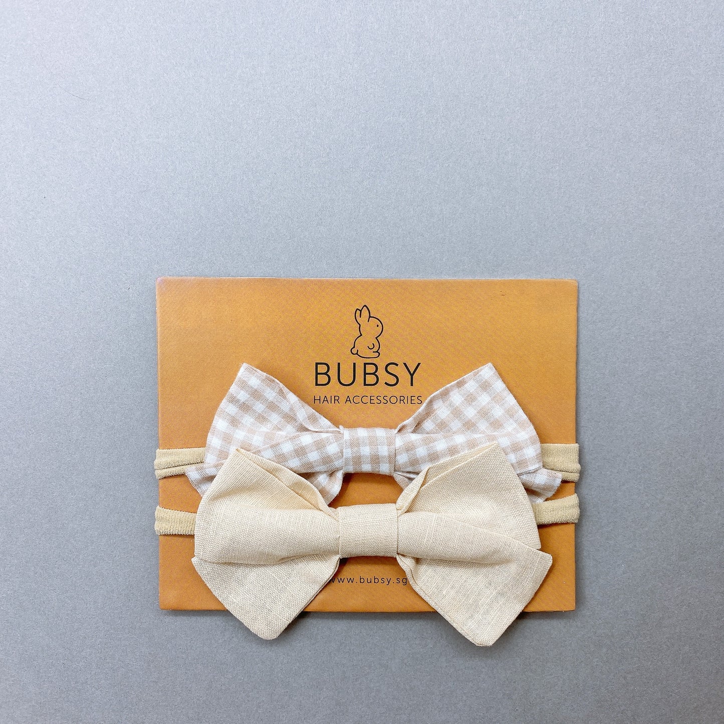 Linen Bow Headband (2 piece set)