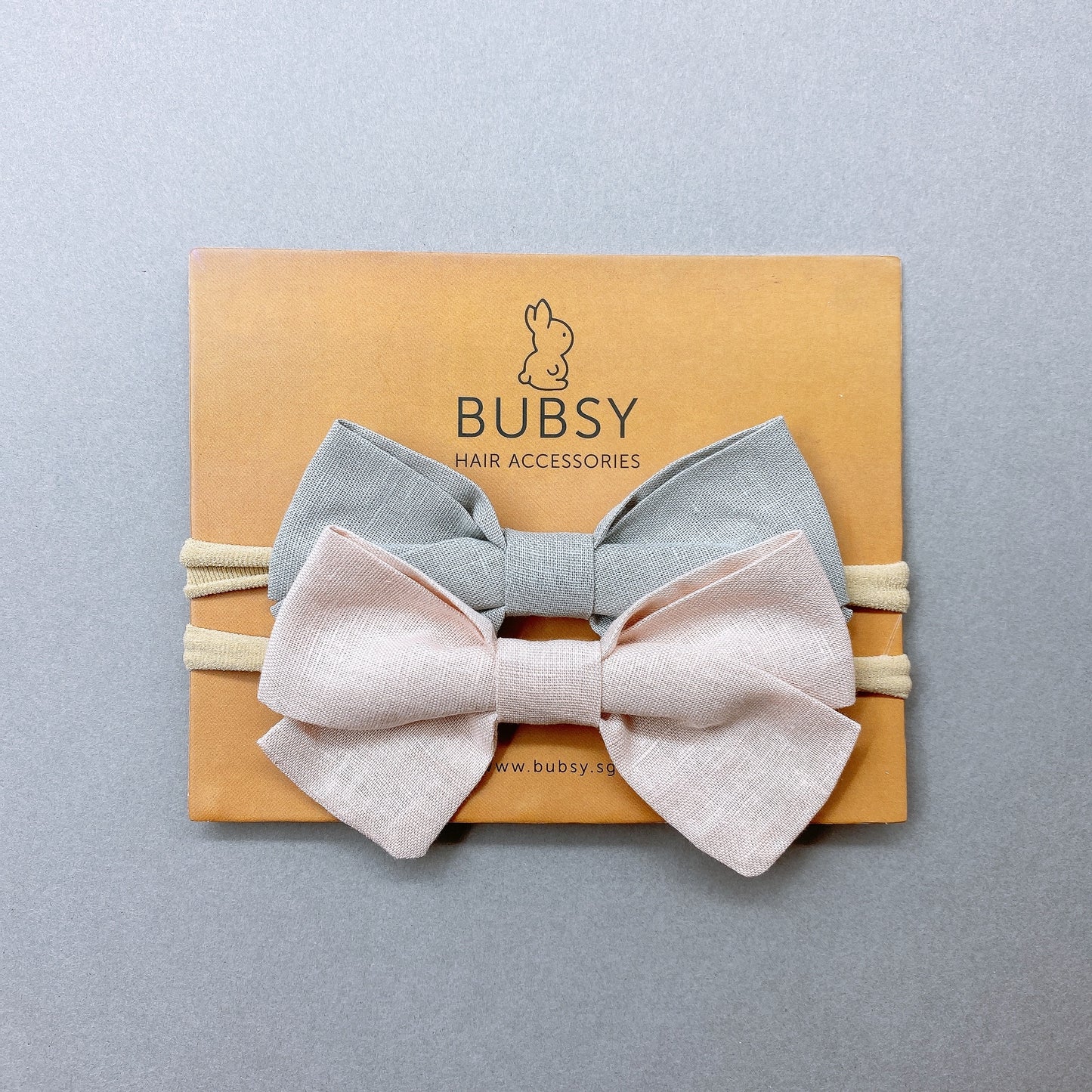 Linen Bow Headband (2 piece set)