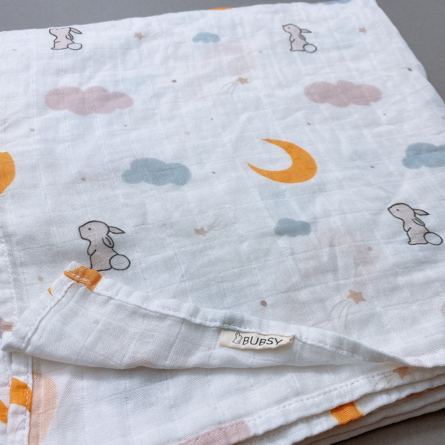 Bamboo Cotton Swaddle - Moon Bunny