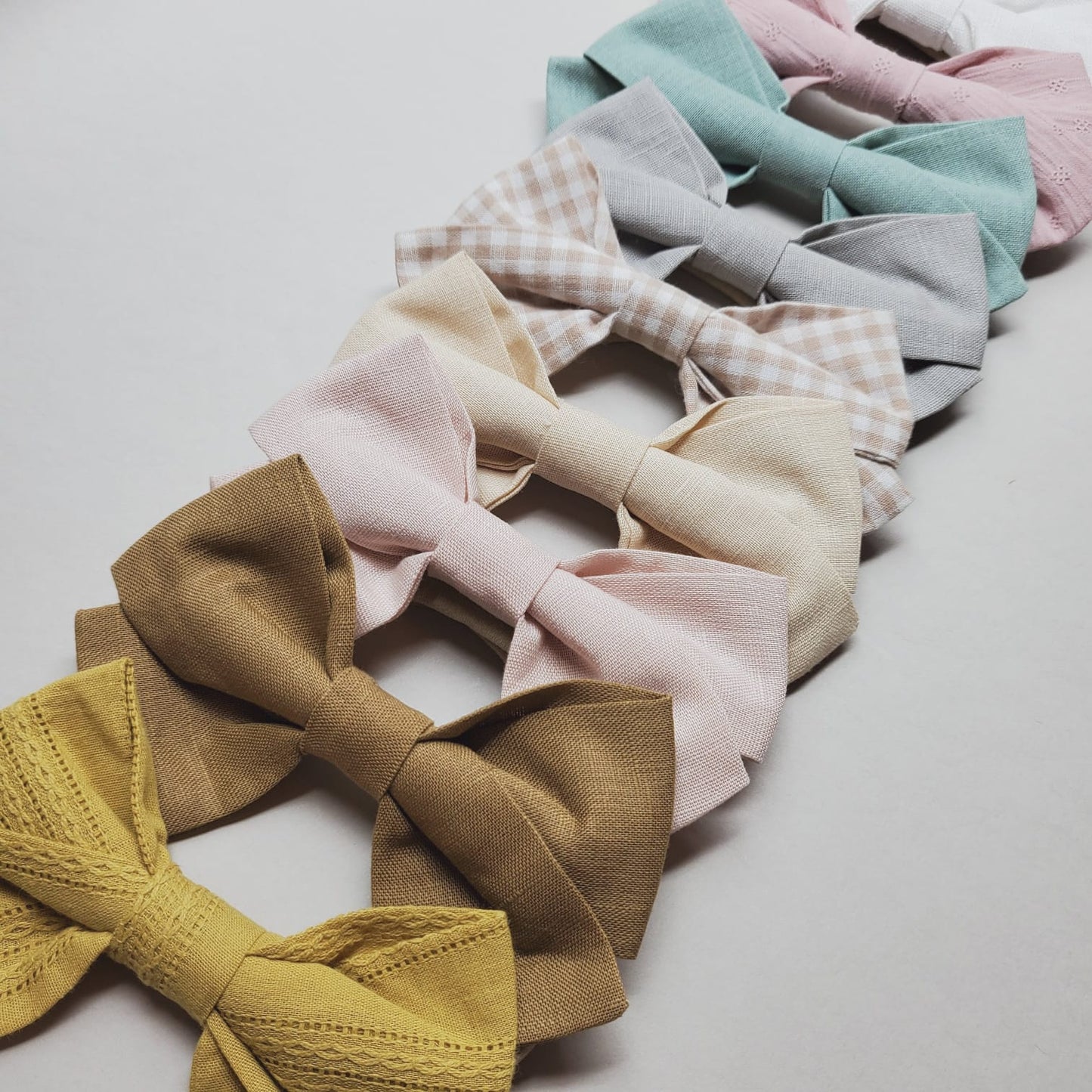 Linen Bow Headband (2 piece set)