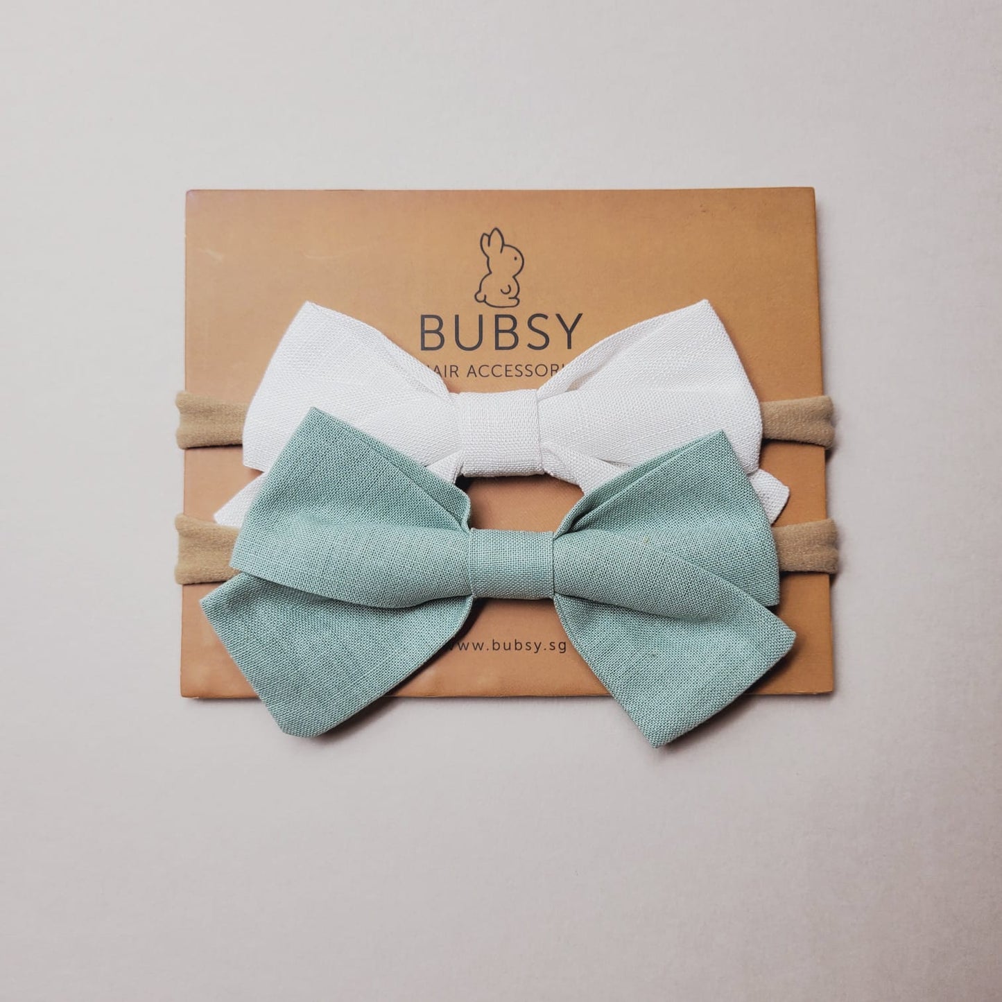 Linen Bow Headband (2 piece set)