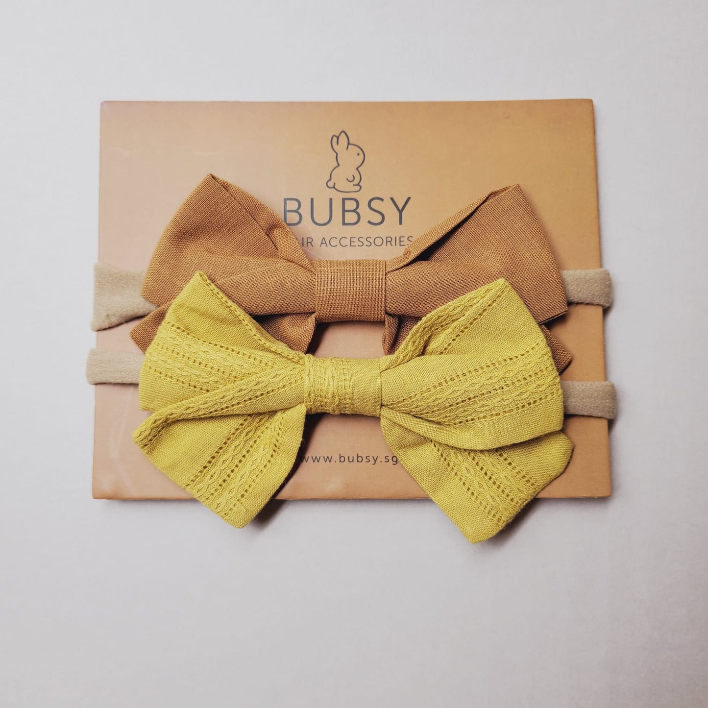 Linen Bow Headband (2 piece set)